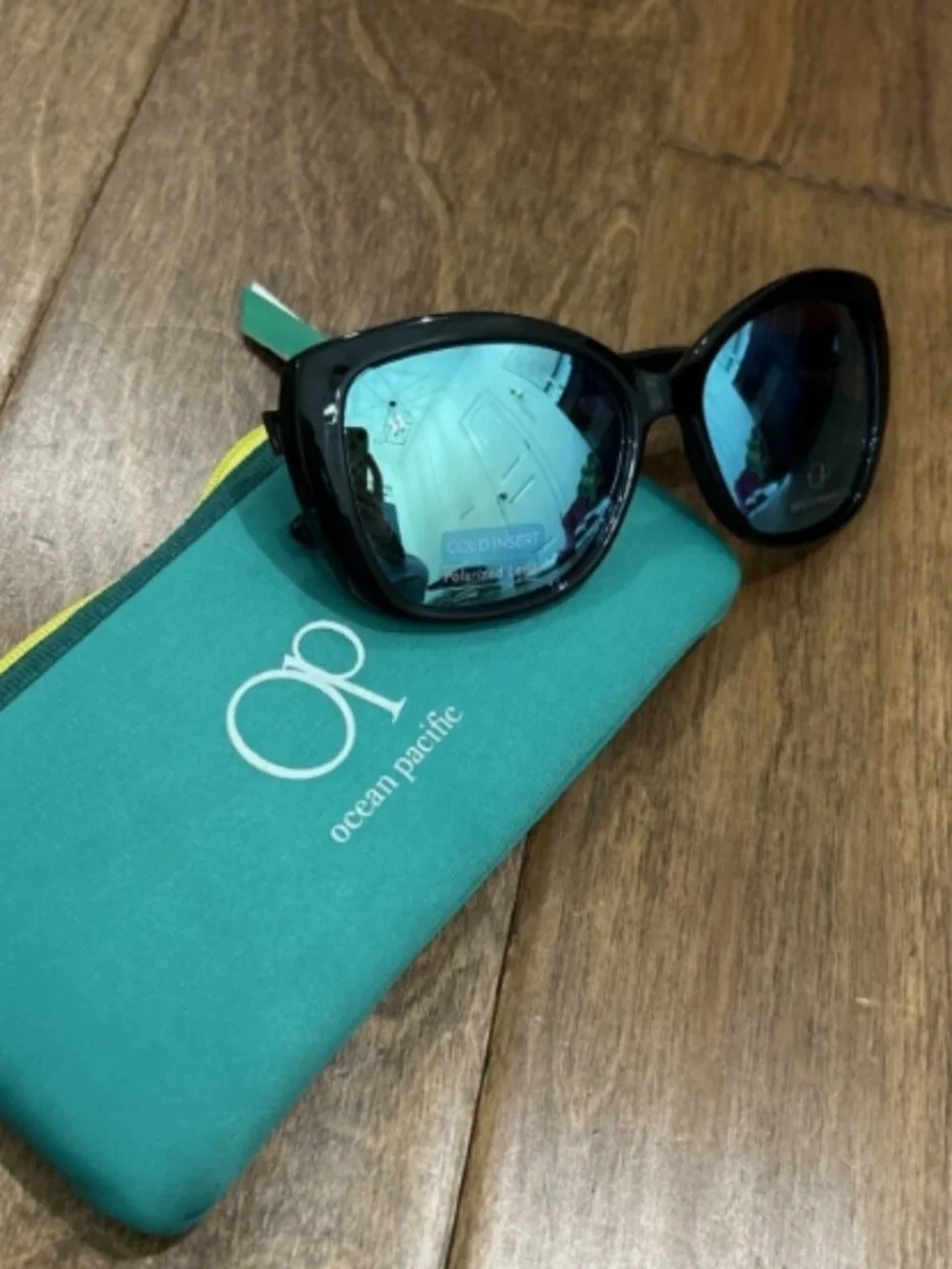 OCEAN PACIFIC SUNGLASSES WATERFRONT BLACK Cold Insert Polarized - Unisex NWT